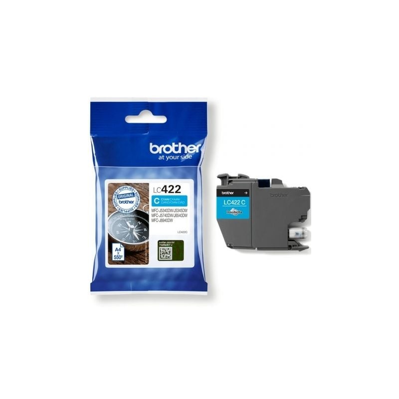 Cartucho de tinta original brother lc-422/ cian