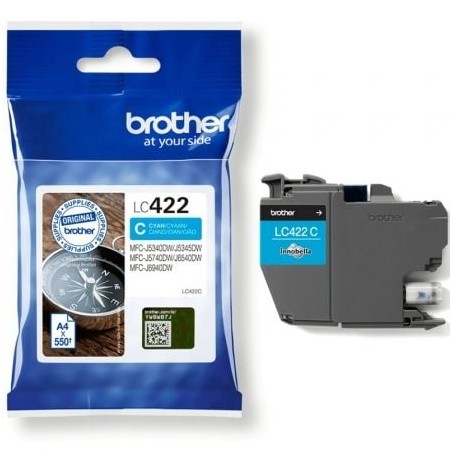 Cartucho de tinta original brother lc-422/ cian