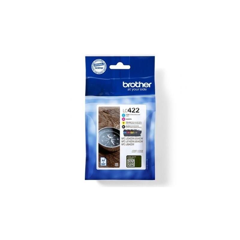 Cartucho de tinta original brother lc422val multipack/ cian/ magenta/ amarillo/ negro