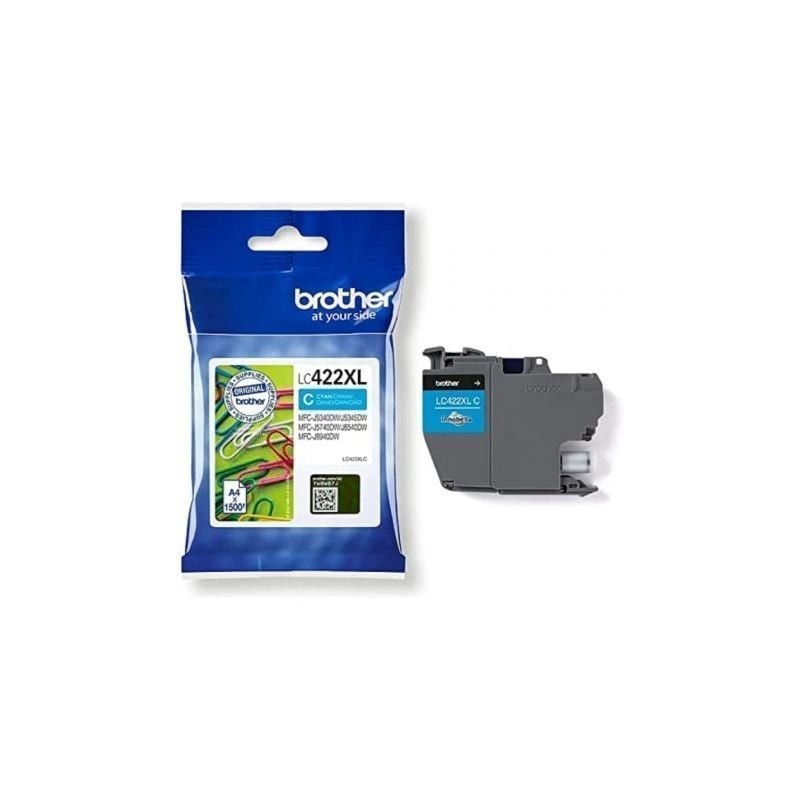 Cartucho de tinta original brother lc-422 xl alta capacidad/ cian