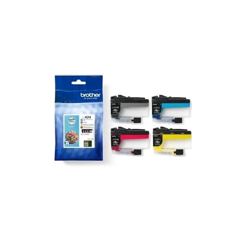 Cartucho de tinta original brother lc424val/ multipack/ cian/ magenta/ amarillo/ negro