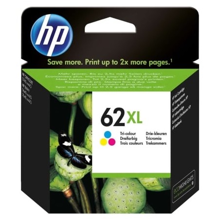 Cartucho de tinta original hp nº62 xl alta capacidad/ tricolor