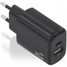 Cargador de pared gan aisens a110-0910/ 1xusb tipo-c/ 1xusb/ 20w/ negro