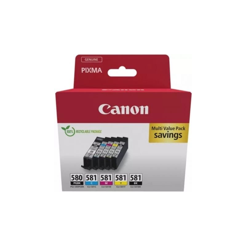 Cartucho de tinta original canon pgi-580 pb + cli-581multipack/ cian/ magenta/ amarillo/ negro