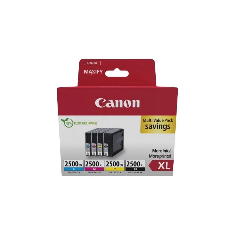 Cartucho de tinta original canon pgi-2500 xl multipack alta capacidad/ cian/ magenta/ amarillo/ negro