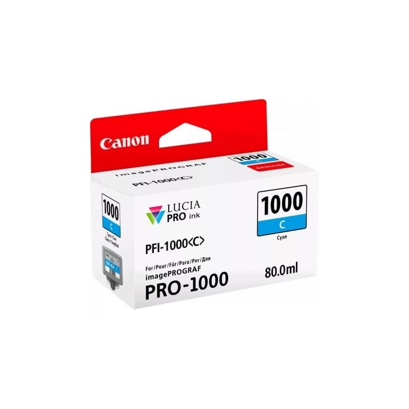 Cartucho de tinta original canon pfi-1000c/ cian