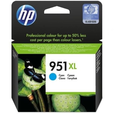 Cartucho de tinta original hp nº951 xl alta capacidad/ cian