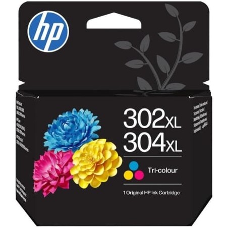 Cartucho de tinta original hp nº302xl/304xl/ tricolor