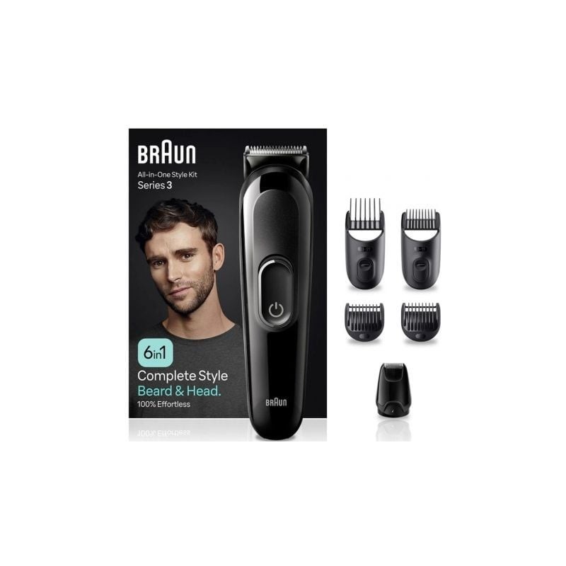 Afeitadora braun all in one 6 en 1 style kit series 3 mgk3410/ con batería/ 6 accesorios