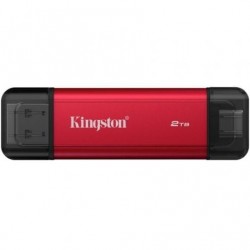 Disco externo ssd kingston dual portable ssd 2tb/ usb tipo-c y usb 3.2/ rojo