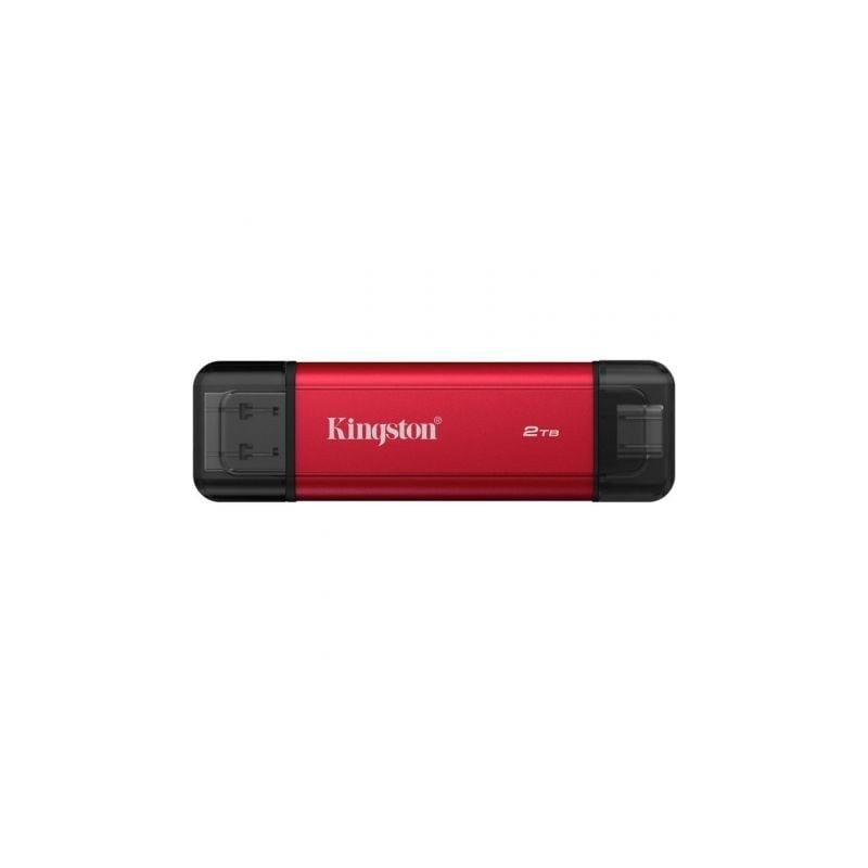 Disco externo ssd kingston dual portable ssd 2tb/ usb tipo-c y usb 3.2/ rojo