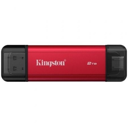 Disco externo ssd kingston dual portable ssd 2tb/ usb tipo-c y usb 3.2/ rojo