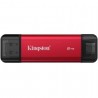 Disco externo ssd kingston dual portable ssd 2tb/ usb tipo-c y usb 3.2/ rojo