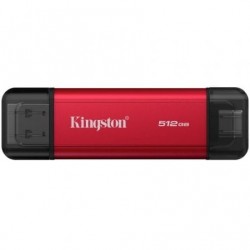 Disco externo ssd kingston dual portable ssd 512gb/ usb tipo-c y usb 3.2/ rojo