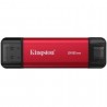 Disco externo ssd kingston dual portable ssd 512gb/ usb tipo-c y usb 3.2/ rojo