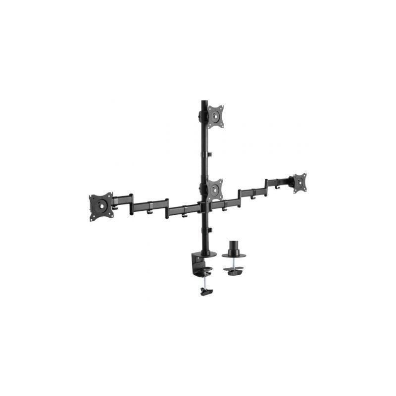 Soporte de mesa para 4 monitores y tv aisens dt27tsr-379/ giratorio/ inclinable/ hasta 8kg
