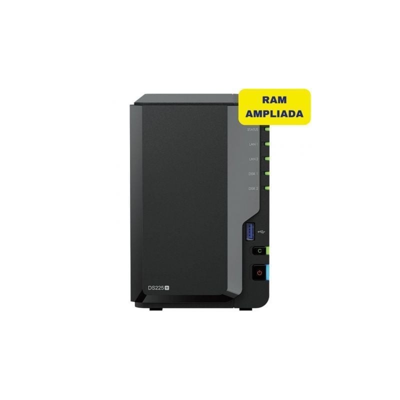 Nas synology diskstation ds225+/ 2 bahías 3.5'- 2.5'/ 6gb ddr4/ formato torre