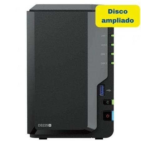 Nas synology diskstation ds225+/ 2 bahías 3.5'- 2.5'/ 2gb ddr4/ 8tb/ formato torre