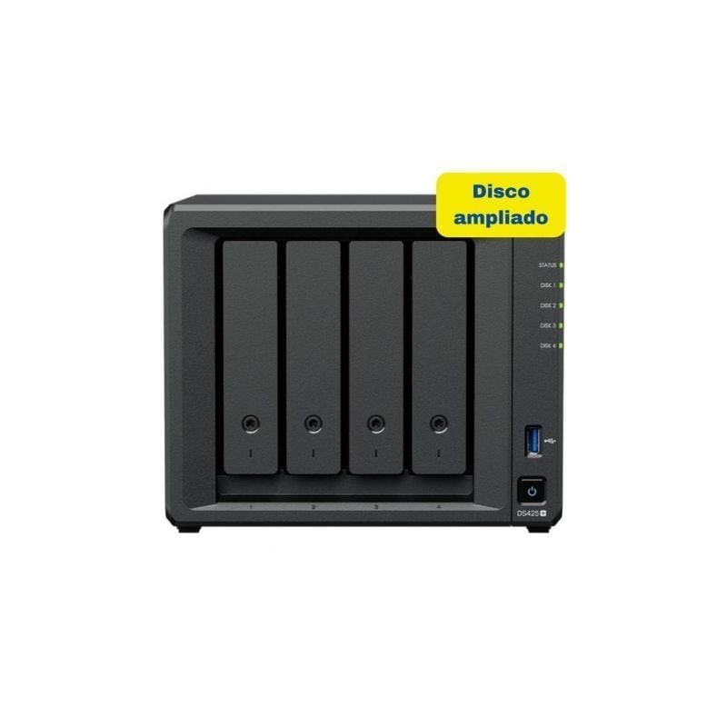 Nas synology diskstation ds425+/ 4 bahías 3.5'- 2.5'/ 2gb ddr4/ 8tb/ formato torre