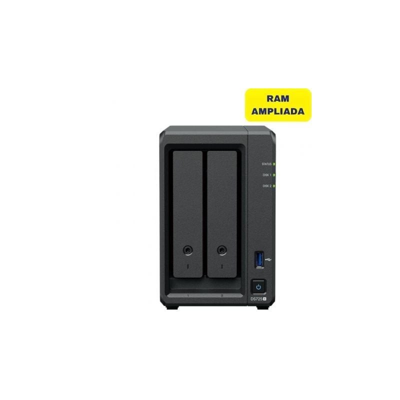 Nas synology diskstation ds725+/ 2 bahías 3.5'- 2.5'/ 32gb ddr4/ formato torre