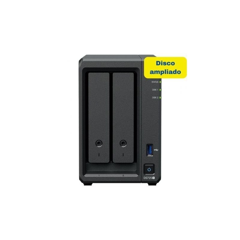 Nas synology diskstation ds725+/ 2 bahías 3.5'- 2.5'/ 4gb ddr4/ 8tb/ formato torre
