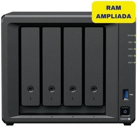 Nas synology diskstation ds925+/ 4 bahías 3.5'- 2.5'/ 8gb ddr4/ formato torre