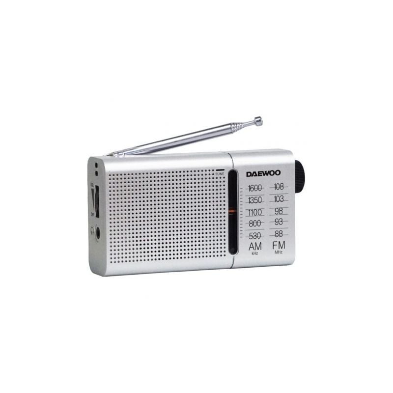 Radio portátil daewoo dw1037/ a pilas/ plateada