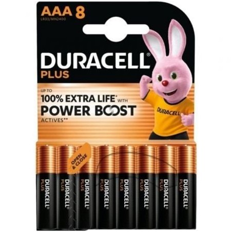 Pack de 8 pilas aaa duracell plus power boost dpblr3b8/ 1.5v/ alcalinas
