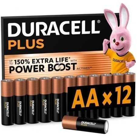 Pack de 12 pilas aa duracell plus power boost dpblr6b12/ 1.5v/ alcalinas