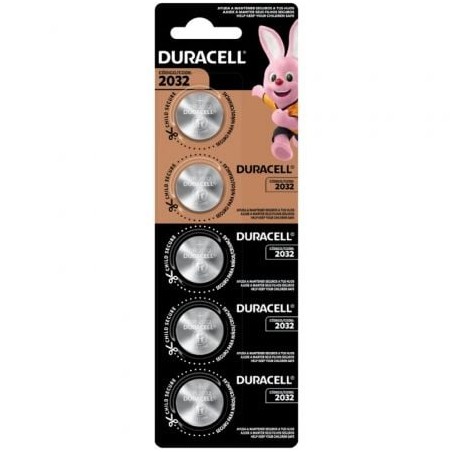 Pack de 5 pilas de botón duracell dl2032b5/ 3v