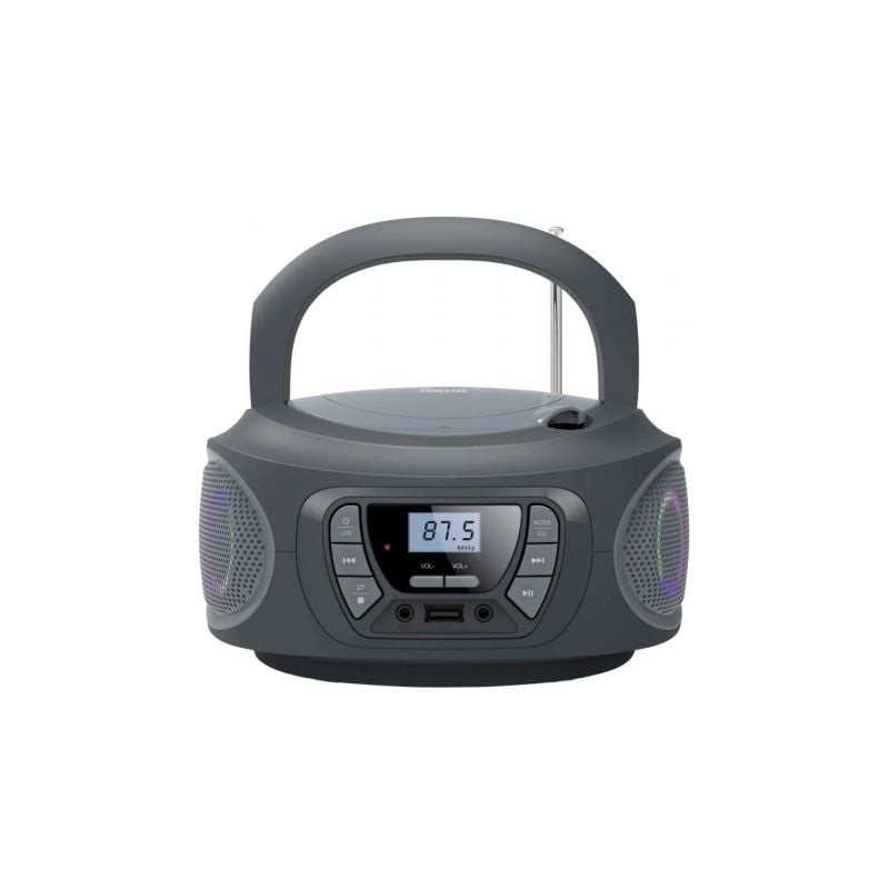 Radio cd fonestar boom-one-g/ 13w/ con cable/ a pilas/ gris