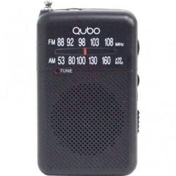 Radio portátil qubo r-s1/ con cable/ a pilas/ negra