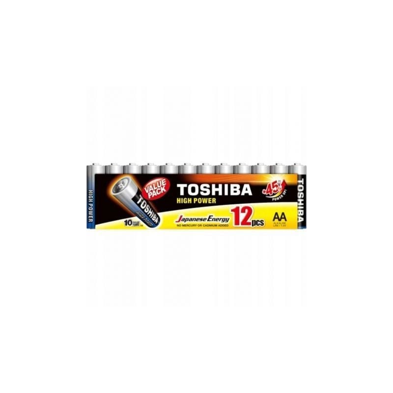 Pack de 12 pilas aa toshiba high power lr6/ 1.5v/ alcalinas