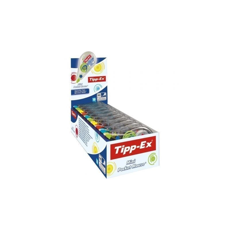 Caja de corrector de escritura en cinta bic mini pocket mouse 926397/ 5mm x 6m/ 10 unidades