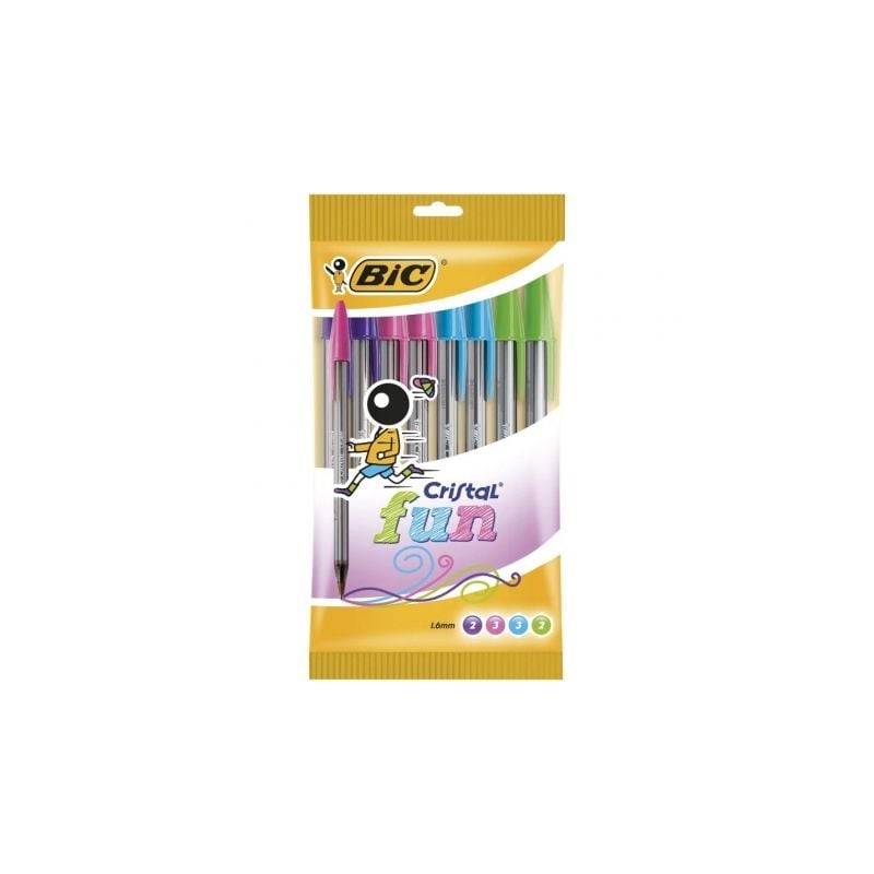 Bolígrafos de tinta de aceite bic cristal fun 921342/ 10 unidades/ colores surtidos