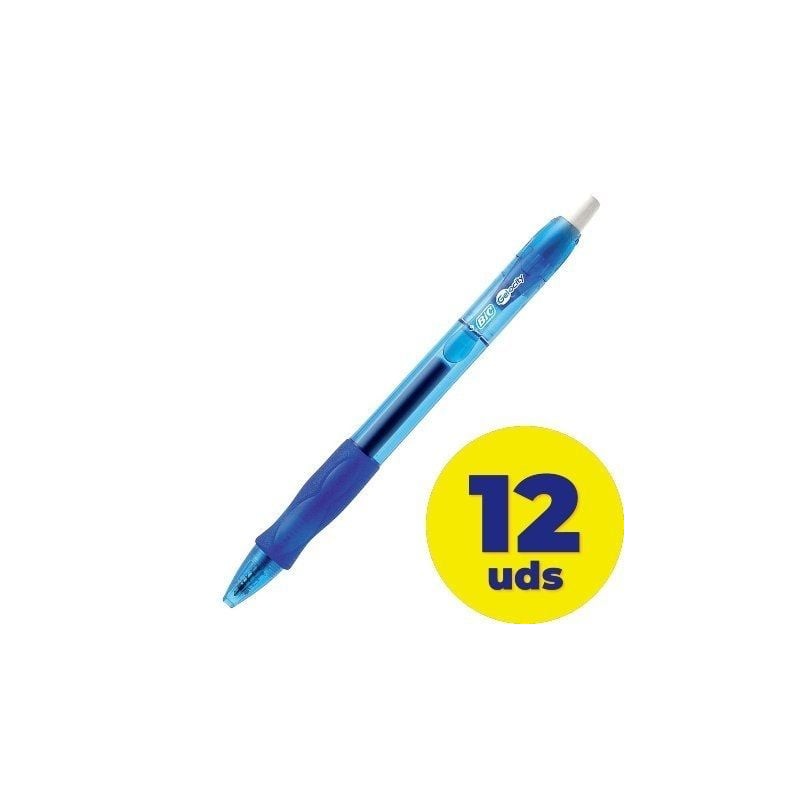 Caja de bolígrafos de tinta de gel bic gelocity 526274/ 12 unidades/ azules