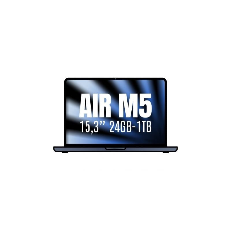 Apple macbook air 15,3'/ m5 10-core cpu/ 24gb/ 1tb ssd/ 10-core gpu/ medianoche