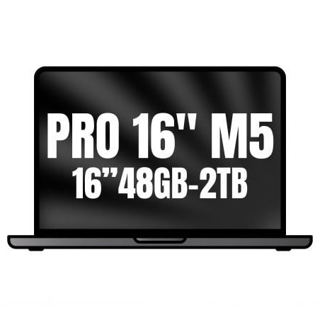 Apple macbook pro 16'/ m5 max 18-core cpu/ 48gb/ 2tb ssd/ 40-core gpu/ negro espacial