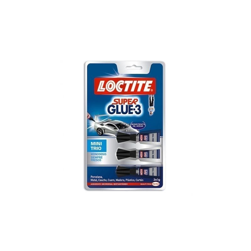 Pegamento en tubo loctite super glue-3 mini trio/ 3 x 1g
