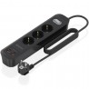 Regleta con interruptor aisens asps-2a2c11-bk/ 3 tomas de corriente/ 2 usb - 2 usb tipo-c/ cable 1.4m/ negro