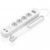 Regleta con interruptor aisens asps-2a2c12-w/ 4 tomas de corriente/ 2 usb - 2 usb tipo-c/ cable 1.4m/ blanco