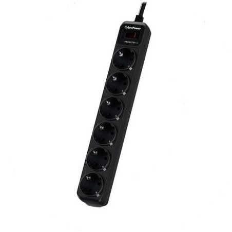 Regleta con interruptor cyberpower b0620sc0-de/ 6 tomas de corriente/ cable 1.8m/ negra