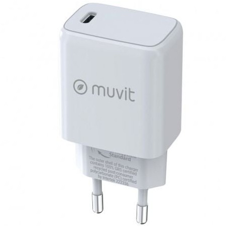 Cargador de pared muvit for change mcacc0014/ 1xusb tipo-c/ 30w