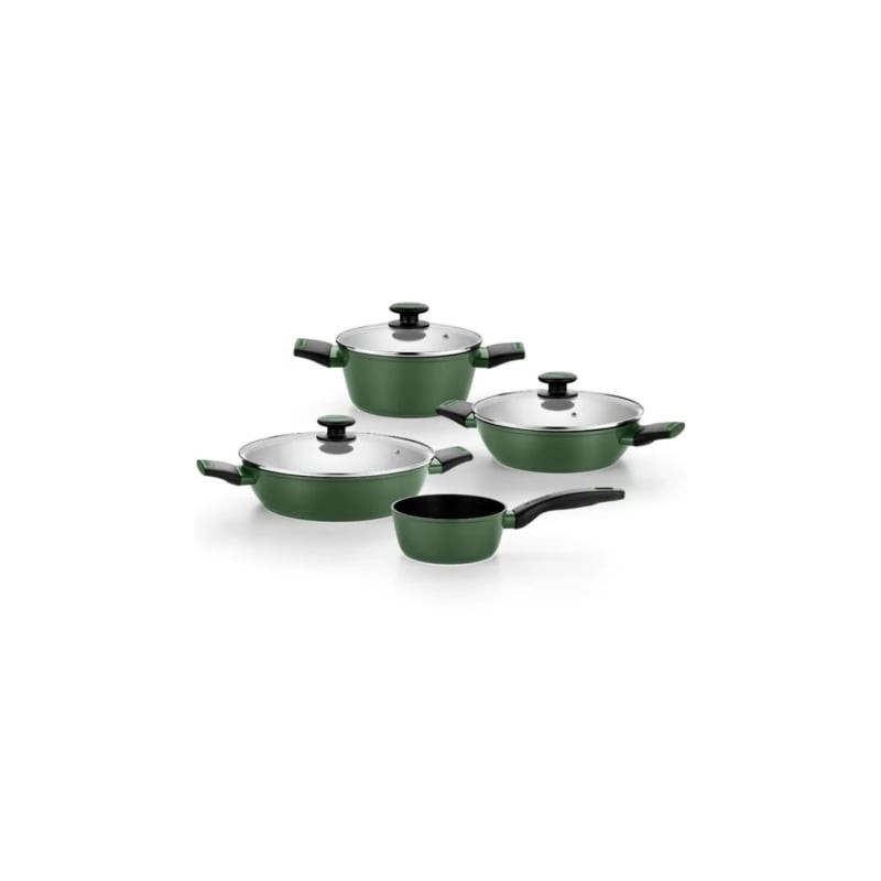 Pack batería de cocina monix forest m509900/ cazo ø16cm/ cacerolas bajas ø24 - 28cm/ cacerolas ø20cm/ acero inoxidable/ apta