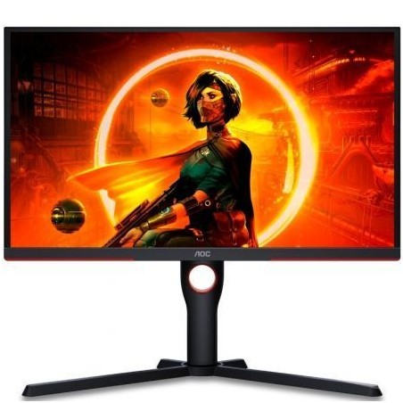 Monitor gaming aoc 25g3zm/bk 24.5'/ full hd/ 0.5ms/ 240hz/ va/ regulable en altura/ negro y rojo