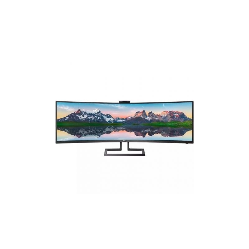 Monitor profesional ultrapanorámico curvo philips 499p9h 48.8'/ dual qhd/ webcam/ multimedia/ regulable en altura/ negro