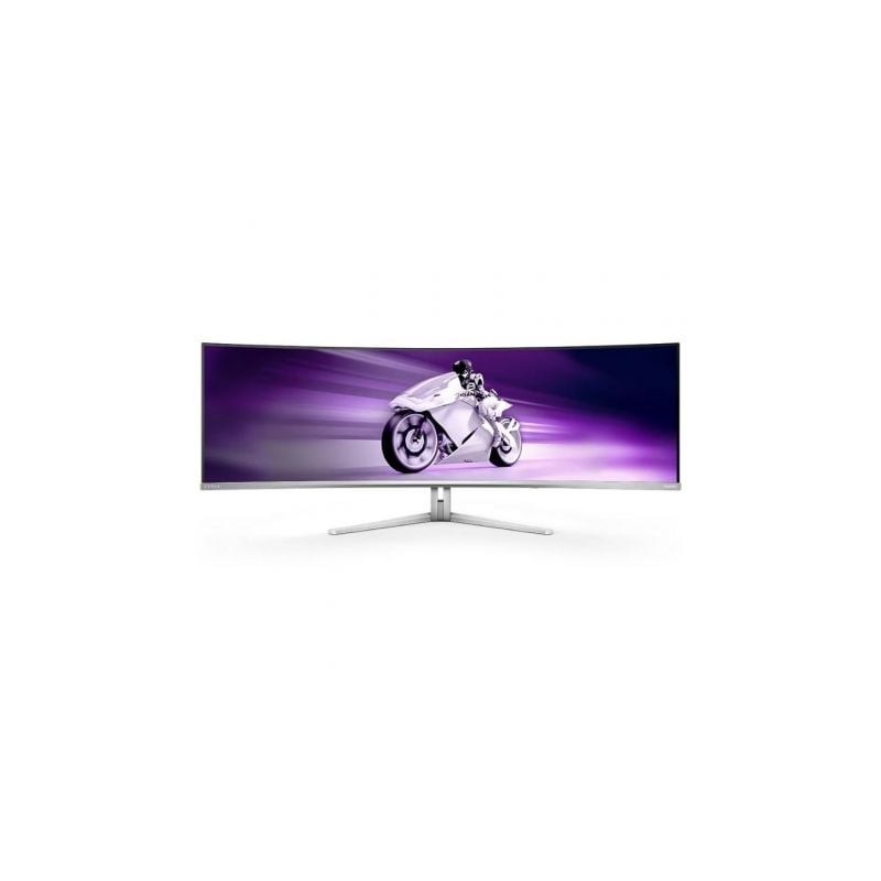 Monitor gaming ultrapanorámico curvo philips evnia 8000 49m2c8900l 49'/ dual qhd/ 0.03ms/ 144hz/ qd-oled/ multimedia/ blanco