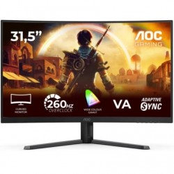 Monitor gaming curvo aoc c32g42ze 31.5'/ full hd/ 0.3ms/ 240hz/ va/ negro