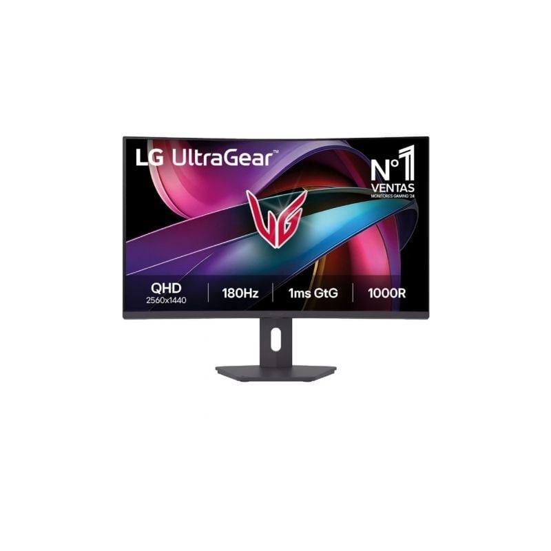 Monitor gaming curvo lg ultragear 32g600a-b 31.5'/ qhd/ 1ms/ 180hz/ va/ regulable en altura/ negro