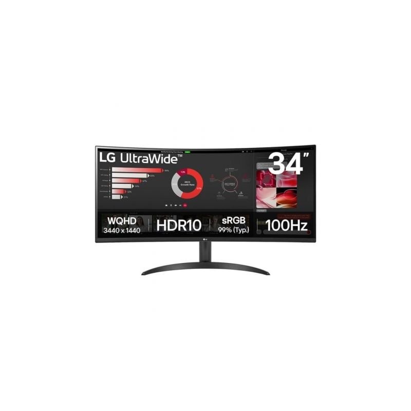 Monitor profesional ultrapanorámico curvo lg 34wr50qk-b 34'/ wqhd/ negro